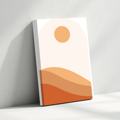 Minimalist Desert Sun Canvas Wall Art – Warm Modern Decor