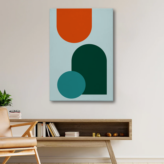 Geometric Shapes Abstract Canvas Wall Art – Modern Minimalist Decor