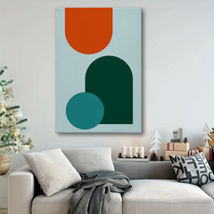 Geometric Shapes Abstract Canvas Wall Art – Modern Minimalist Decor