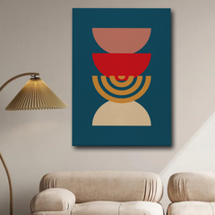 Stacked Geometric Abstract Canvas Wall Art – Modern Minimalist Design