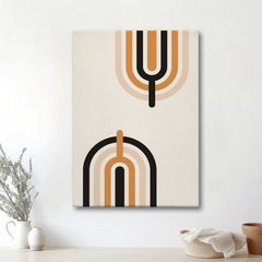 Retro Geometric Lines Abstract Canvas Wall Art – Minimalist Modern Design