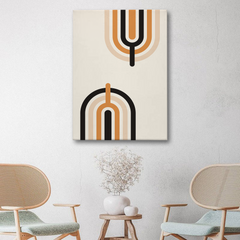 Retro Geometric Lines Abstract Canvas Wall Art – Minimalist Modern Design