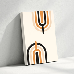 Retro Geometric Lines Abstract Canvas Wall Art – Minimalist Modern Design