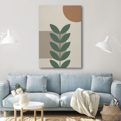 Minimalist Leaf Abstract Canvas Wall Art – Modern Botanical Design