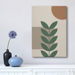Minimalist Leaf Abstract Canvas Wall Art – Modern Botanical Design