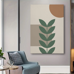 Minimalist Leaf Abstract Canvas Wall Art – Modern Botanical Design