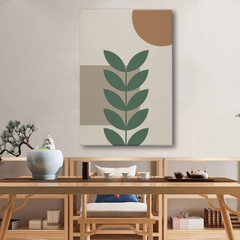 Minimalist Leaf Abstract Canvas Wall Art – Modern Botanical Design