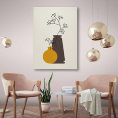 Minimalist Vase & Floral Abstract Canvas Wall Art – Modern Botanical Print