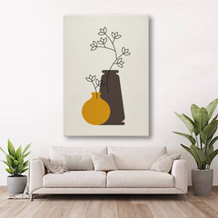 Minimalist Vase & Floral Abstract Canvas Wall Art – Modern Botanical Print