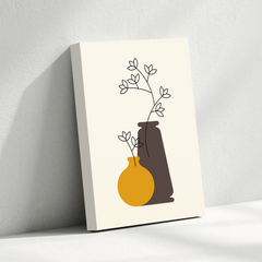 Minimalist Vase & Floral Abstract Canvas Wall Art – Modern Botanical Print
