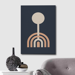 Geometric Rainbow & Circle Abstract Canvas Wall Art – Modern Minimalist Print