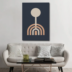 Geometric Rainbow & Circle Abstract Canvas Wall Art – Modern Minimalist Print