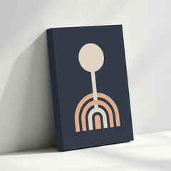 Geometric Rainbow & Circle Abstract Canvas Wall Art – Modern Minimalist Print