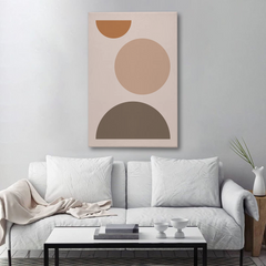 Geometric Circles & Half-Moon Abstract Canvas Wall Art – Minimalist Modern Print