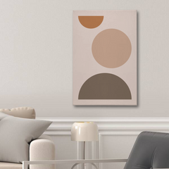 Geometric Circles & Half-Moon Abstract Canvas Wall Art – Minimalist Modern Print