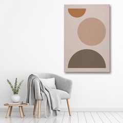Geometric Circles & Half-Moon Abstract Canvas Wall Art – Minimalist Modern Print