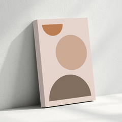 Geometric Circles & Half-Moon Abstract Canvas Wall Art – Minimalist Modern Print