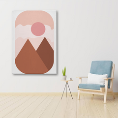 Minimalist Mountain Sunrise Canvas Wall Art – Modern Nature Decor