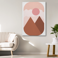 Minimalist Mountain Sunrise Canvas Wall Art – Modern Nature Decor