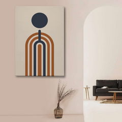 Geometric Arch & Circle Abstract Canvas Wall Art – Modern Mid-Century Design