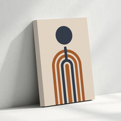 Geometric Arch & Circle Abstract Canvas Wall Art – Modern Mid-Century Design