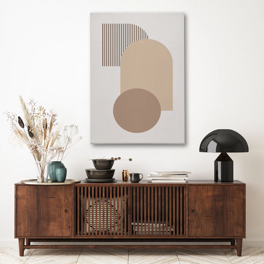 Minimalist Geometric Shapes Canvas Wall Art – Neutral Modern Abstract Design