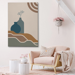 Modern Vase Abstract Canvas Wall Art – Minimalist Boho Geometric Design
