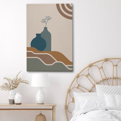 Modern Vase Abstract Canvas Wall Art – Minimalist Boho Geometric Design
