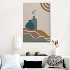 Modern Vase Abstract Canvas Wall Art – Minimalist Boho Geometric Design