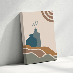 Modern Vase Abstract Canvas Wall Art – Minimalist Boho Geometric Design