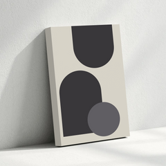 Black & Grey Geometric Abstract Canvas Wall Art – Modern Minimalist Design