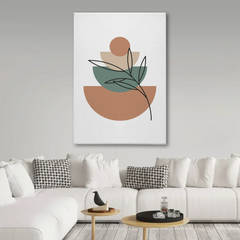 Abstract Geometric & Botanical Canvas Wall Art – Modern Minimalist Design