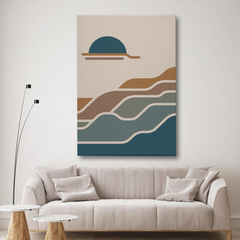 Abstract Sunset & Wave Canvas Wall Art – Modern Minimalist Coastal Design