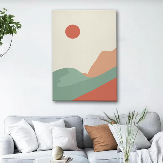 Abstract Mountain Landscape Canvas Wall Art – Minimalist Nature Decor