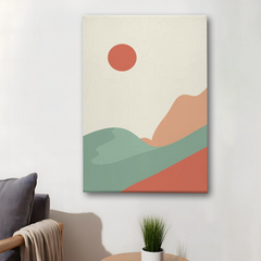Abstract Mountain Landscape Canvas Wall Art – Minimalist Nature Decor