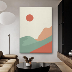 Abstract Mountain Landscape Canvas Wall Art – Minimalist Nature Decor