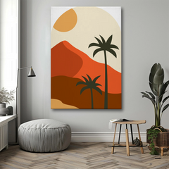 Palm Tree Abstract Canvas Wall Art Print – Tropical Modern Home Decor