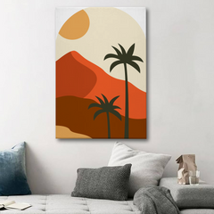Palm Tree Abstract Canvas Wall Art Print – Tropical Modern Home Decor