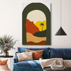 Palm Tree Abstract Canvas Wall Art Print – Tropical Modern Home Decor