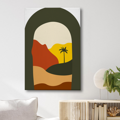 Palm Tree Abstract Canvas Wall Art Print – Tropical Modern Home Decor