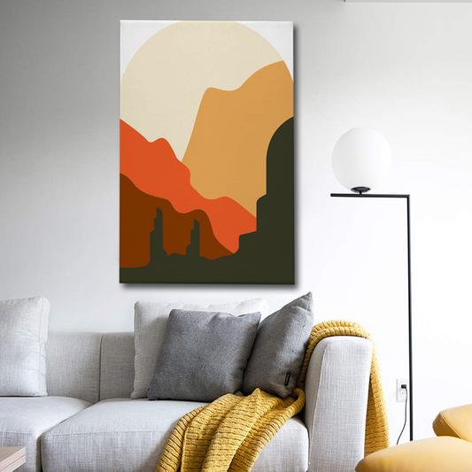 Desert Canyon Abstract Canvas Wall Art Print – Modern Minimalist Home Decor