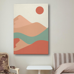 Sunset River Abstract Canvas Wall Art Print – Minimalist Modern Home Decor