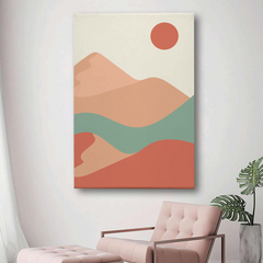 Sunset River Abstract Canvas Wall Art Print – Minimalist Modern Home Decor