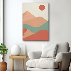 Sunset River Abstract Canvas Wall Art Print – Minimalist Modern Home Decor