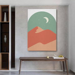 Moonlit Desert Abstract Canvas Wall Art Print – Minimalist Modern Home Decor