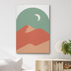 Moonlit Desert Abstract Canvas Wall Art Print – Minimalist Modern Home Decor