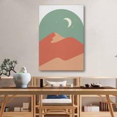Moonlit Desert Abstract Canvas Wall Art Print – Minimalist Modern Home Decor
