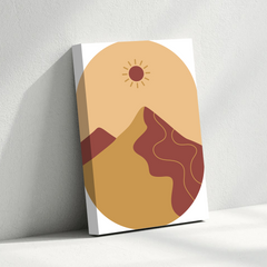 Golden Sun Abstract Mountain Canvas Wall Art Print – Modern Minimalist Home Decor