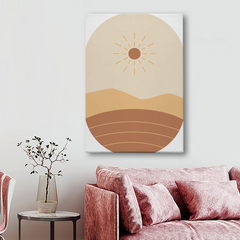 Desert Sun Abstract Canvas Wall Art Print – Minimalist Modern Home Decor