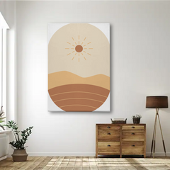 Desert Sun Abstract Canvas Wall Art Print – Minimalist Modern Home Decor